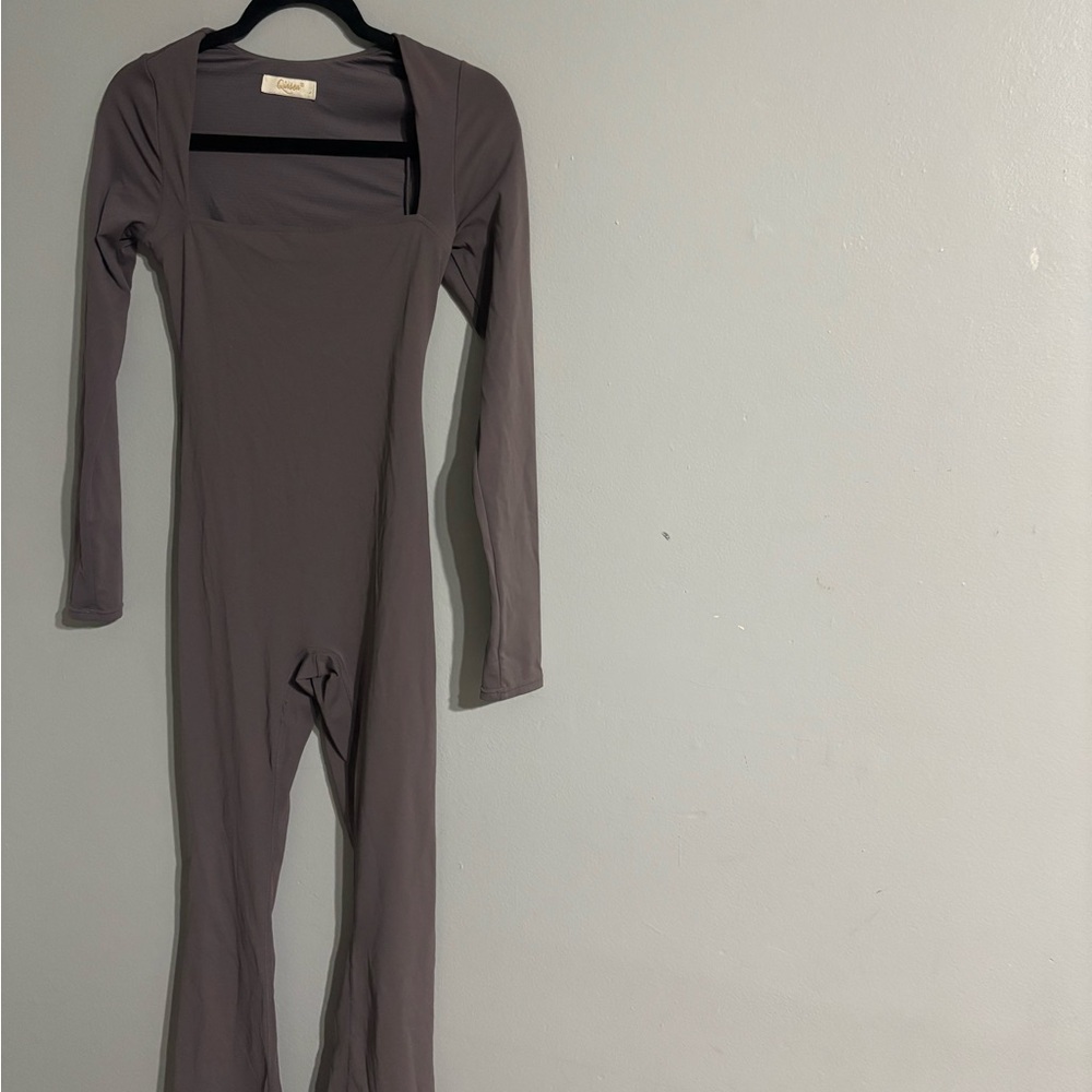Gray Long Sleeve Jumpsuit